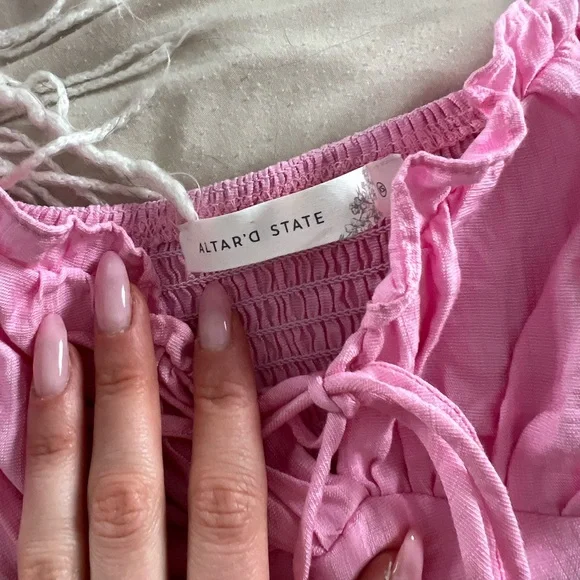 Pink Ruffled Crop Top from Altar’d State - Picture 3 of 5